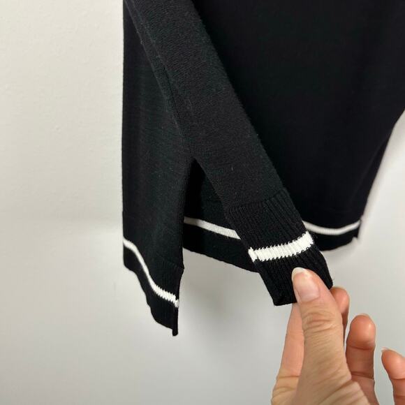 Nicole Miller Artelier Black & White Short Sleeve Knit Blouse Women's Large - Picture 4 of 6